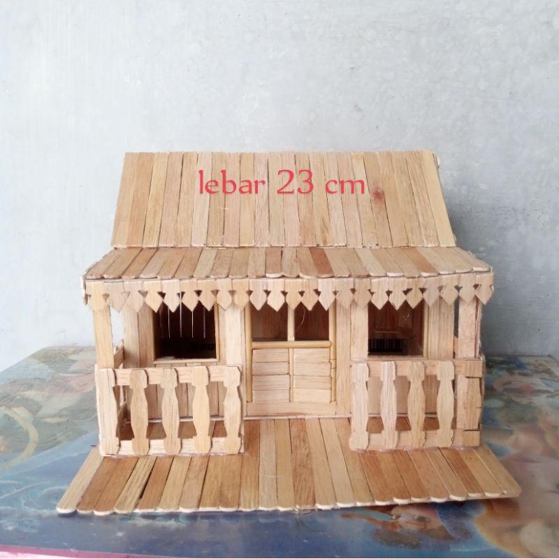 kerajinan tangan rumah maket betawi stik ice cream.rumah adat betawi. rumah kebaya