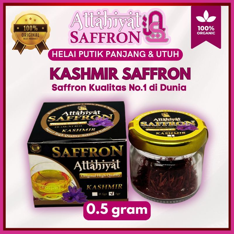 Attahiyat Saffron - [PAKET HEMAT KASHMIR] Kashmir Finest Gold Kualitas Tertinggi (0.5gr)