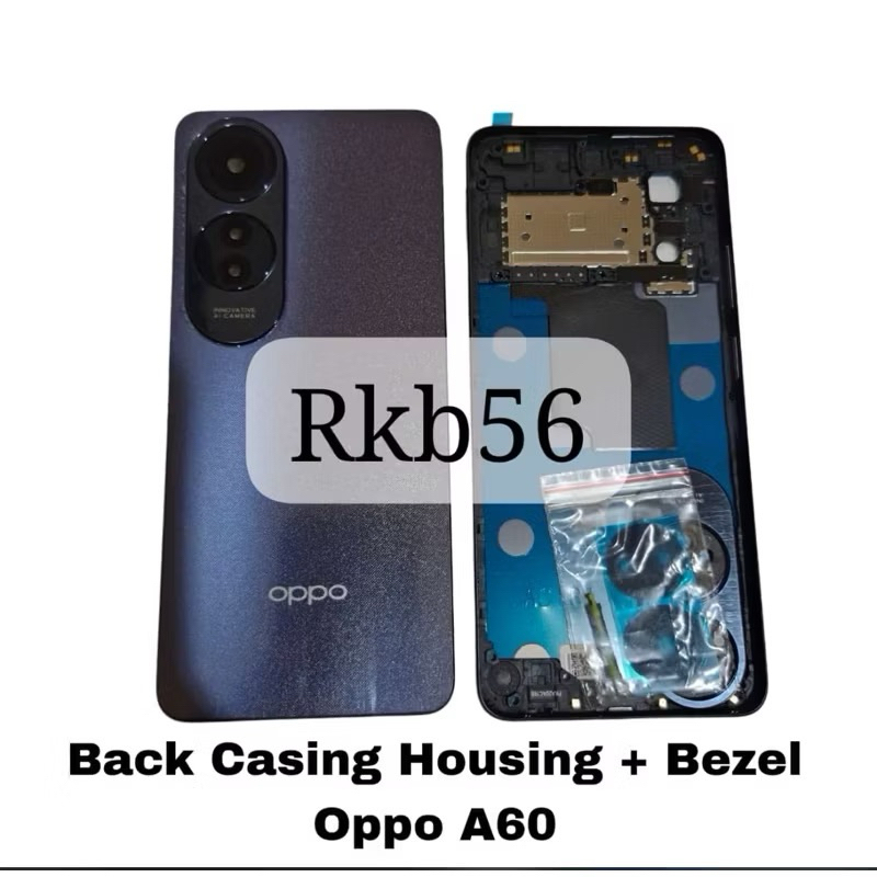 Backdoor Back Casing Housing Fullset OPPO A60 Bezel + Backdoor - Hitam