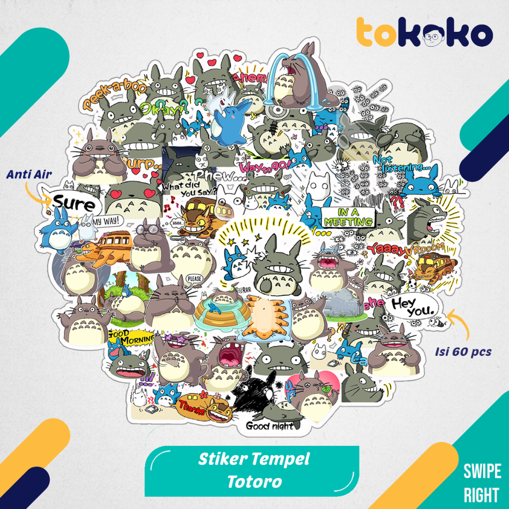 

Stiker Cutting Totoro Chibi Anime Kartun Film Paper Vinyl Dekorasi Laptop Koper Tumbler Kulkas DIY