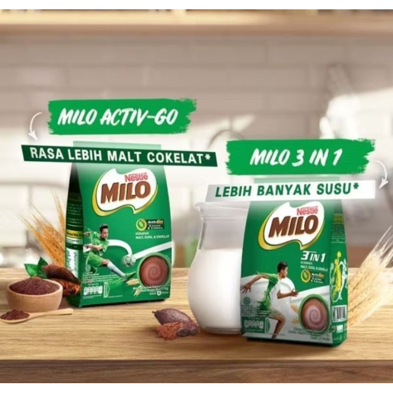 

MILO 3in1 ACTIV-GO Susu Coklat 790 gram pouch Refiil