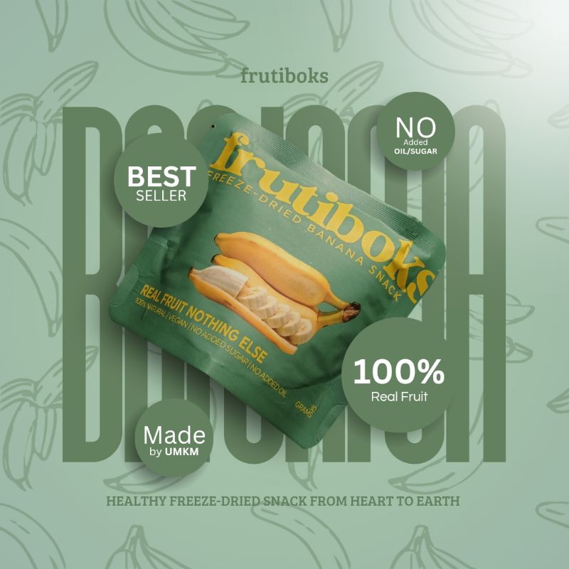 

FRUTIBOKS FREEZE-DRIED BANANA SNACK Camilan keripik buah pisang kering