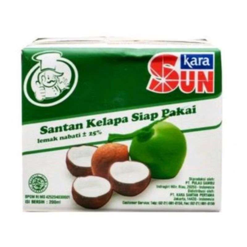 

Sun Kara Santan Kelapa Siap Pakai 200ml