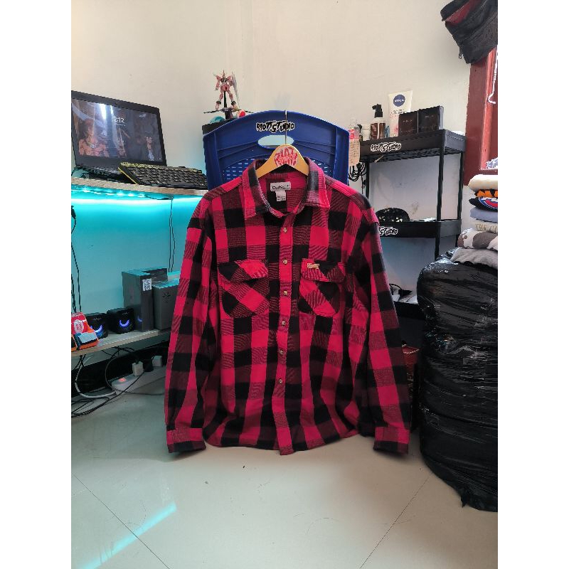 KEMEJA VTG FLANNEL CARHARTT WORK SHIRT S95 RED