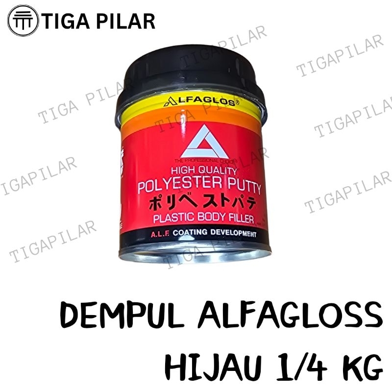 DEMPUL ALFAGLOS 250GR 1/4KG DEMPUL BESI DEMPUL KAYU DEMPUL MOBIL DEMPUL MOTOR WARNA HIJAU