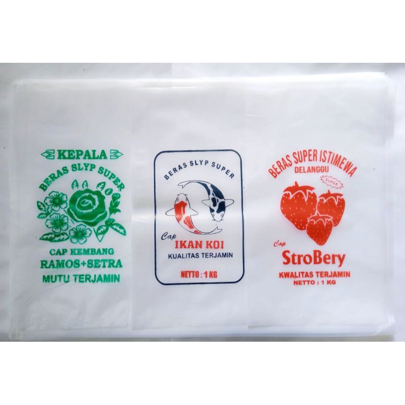 plastik beras kemasan 1kg isi 50 lembar