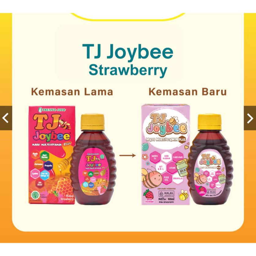 

TJ madu joybee 100 ml/ madu & multivitamin /Tresno joyo/ MADU TJ JOYBEE MADU MULTIVITAMIN