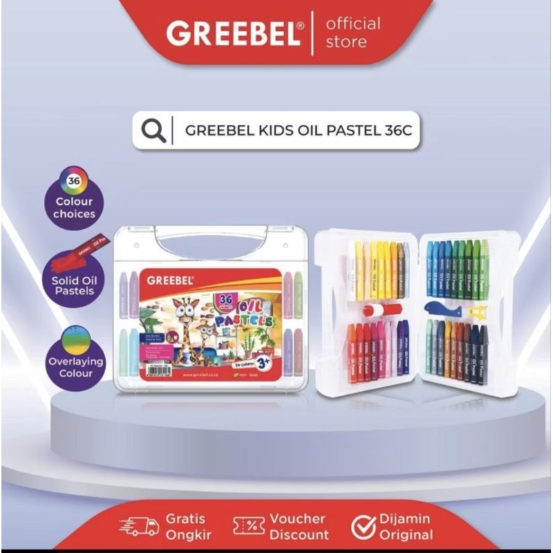 

GREEBEL CRAYON 36 WARNA | OIL PESTELS GREEBEL 36 WARNA NON TOXIC