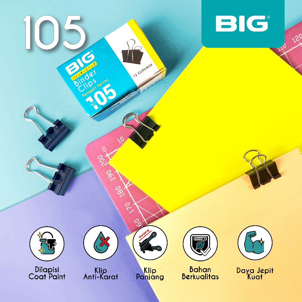 

BIG Binder Clip Klip Penjepit Kertas 105 BIG BC-105