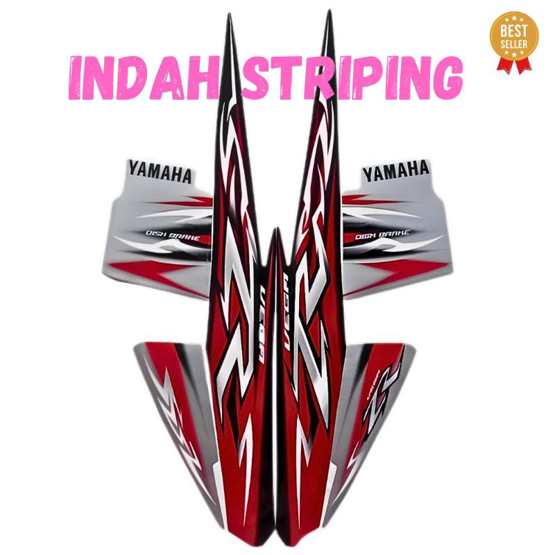 STIKER LIS STRIPING MOTOR VEGA ZR TAHUN 2009 WARNA SILVER