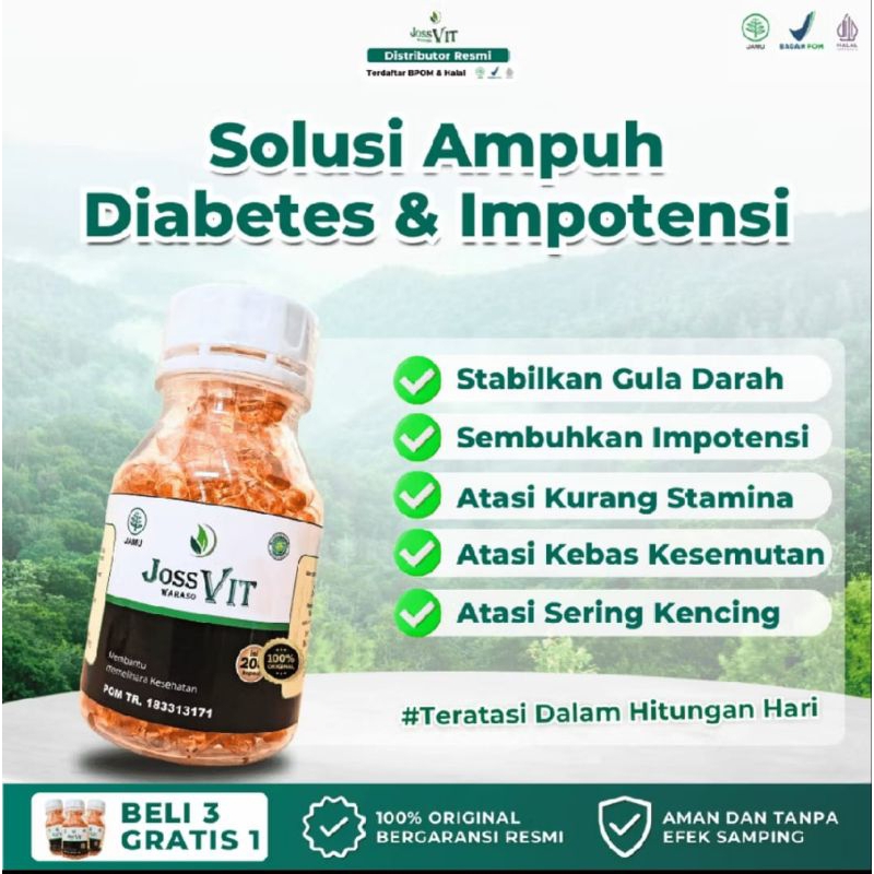 JOSS Vit Obat Herbal Diabetes Menurunkan Gula Darah tinggi dan Impotensi isi 200