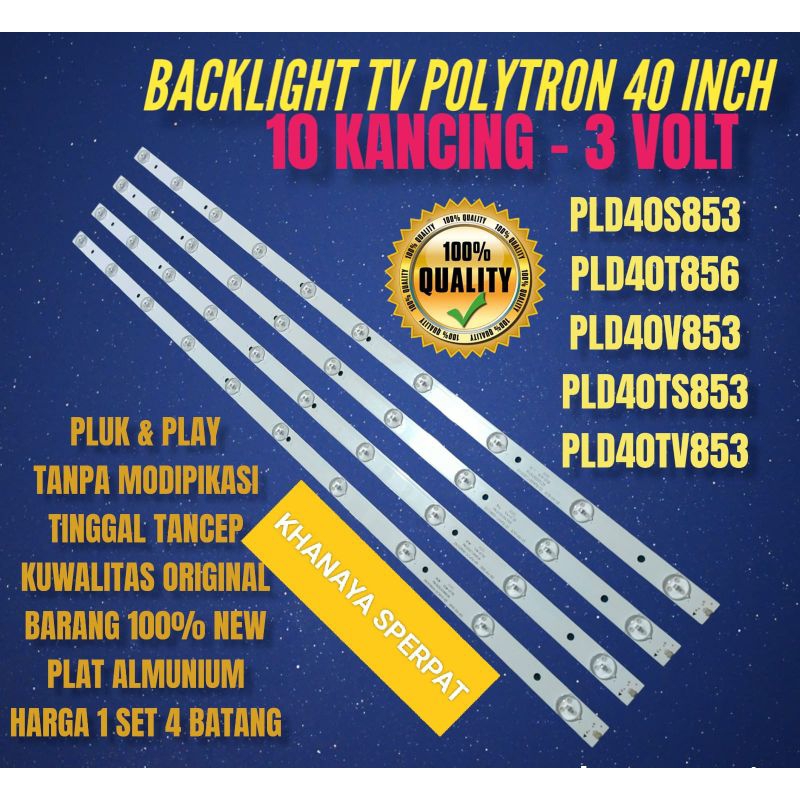 BACKLIGHT TV LED POLYTRON 40INC PLD40S853 PLD43T856 PLD43V853 PLD40TS853 PLD40TV853