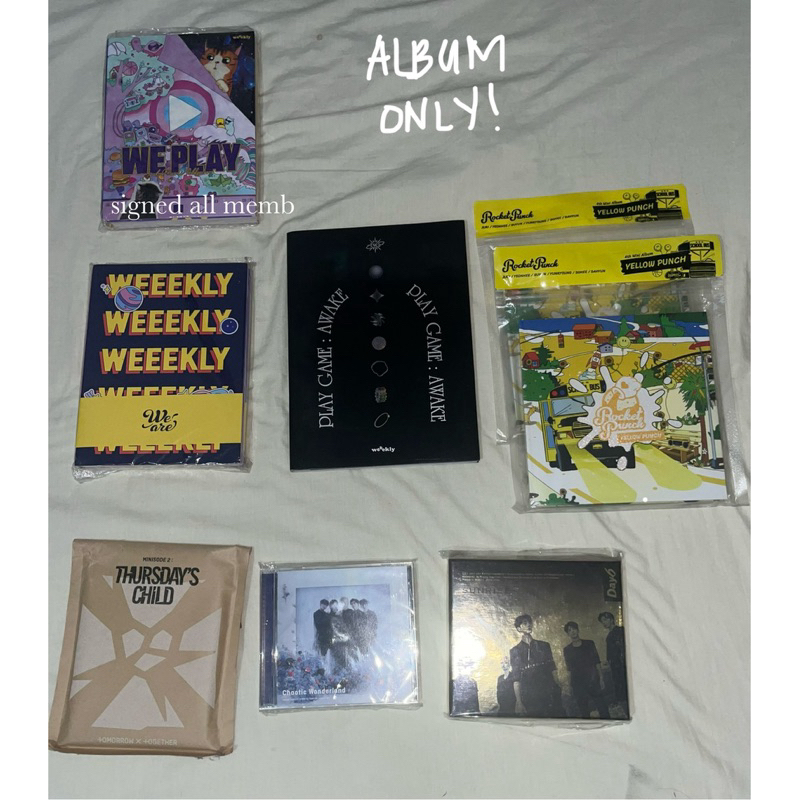 album only, sealed, signed kpop txt weeekly day6 rocket punch