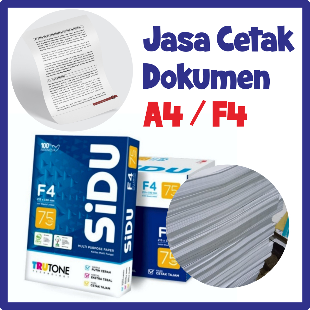 

Jasa Cetak/Print Dokumen Kertas A4 & F4