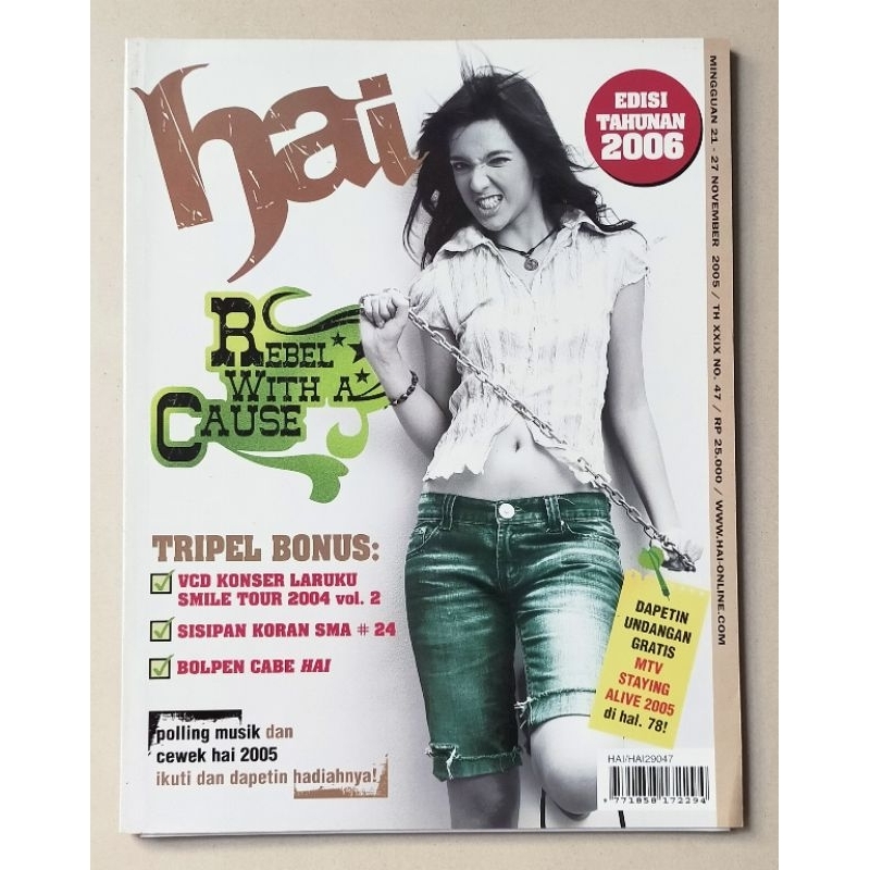 Majalah Hai 21 November 2005 : Cover Nia Ramadhani - Iwan Fals - Slank - Melly Goeslaw - Anggun