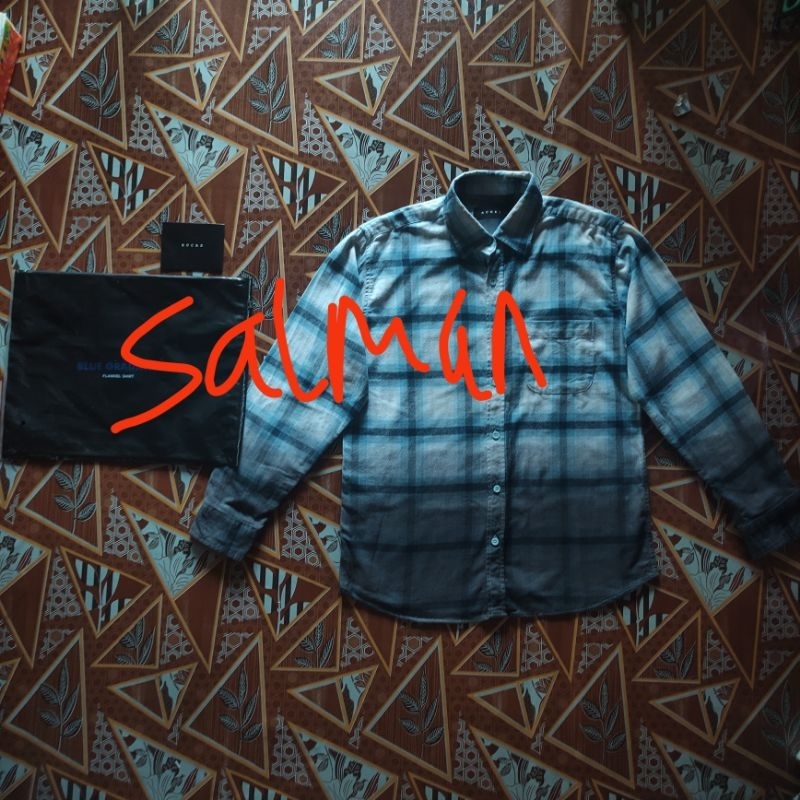 Rucas flannel blue gradation size S