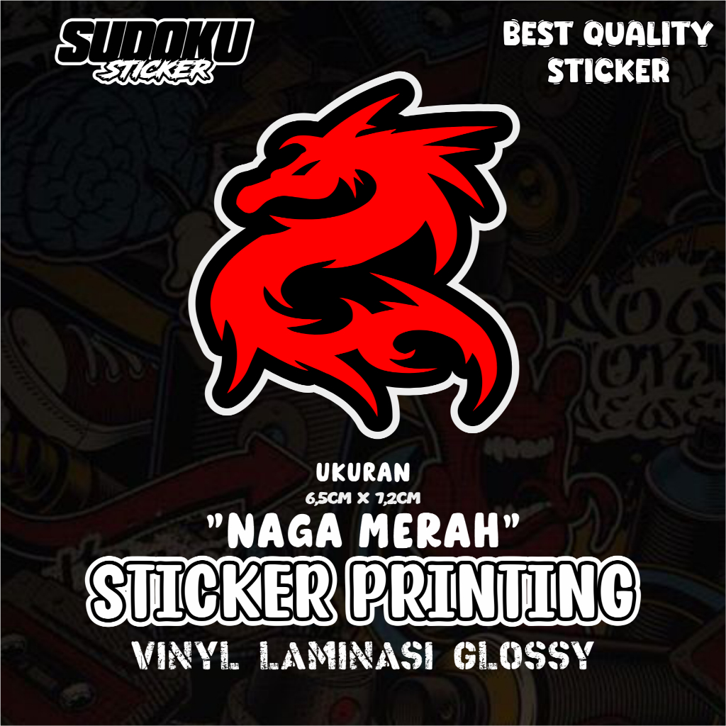 

STICKER STIKER PRINTING NAGA MERAH VIRAL FYP AESTHETIC