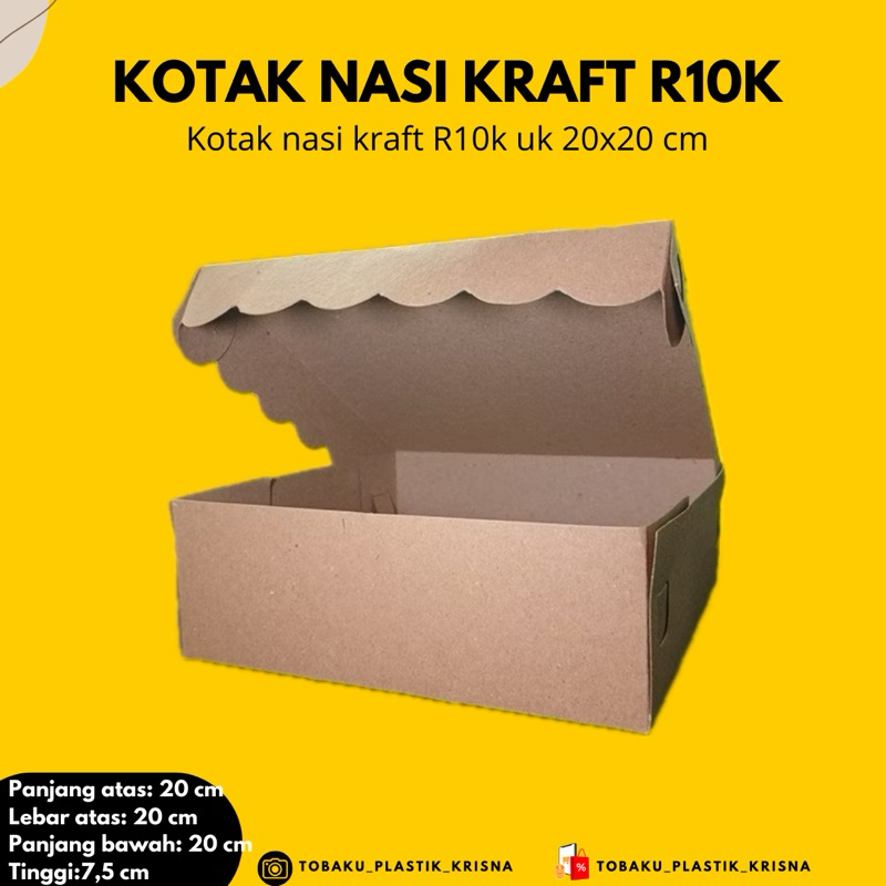 

R10 K & B Kotak Dus Kraft Coklat/Kotak Dus Nasi Catering/Kotak Dus Nasi/ Kotak Dus Renda Coklat Non-laminasi