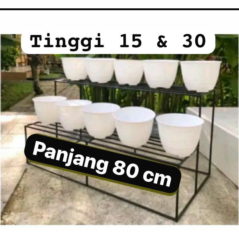 Rak bunga besi susun 2 / standing pot murah / rak bunga /  rak susun