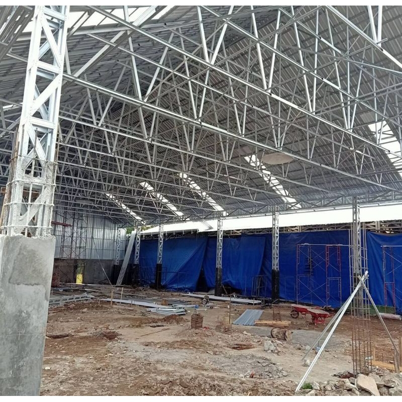 gudang terpasang baja ringan galvalum polos