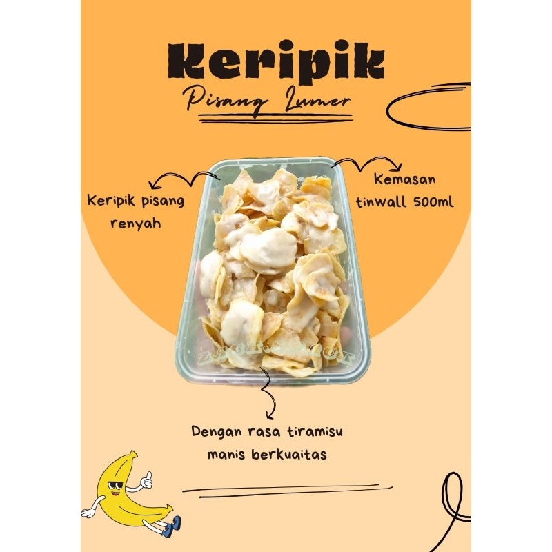 

keripik pisang coklat lumer tiramisu kemasan thinwall 500ml