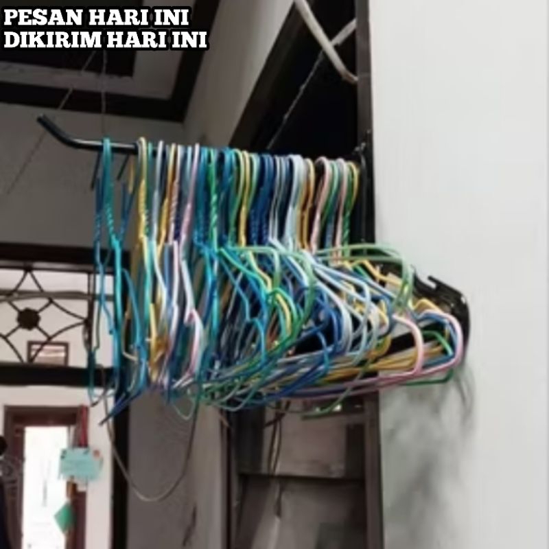 gantungan baju dinding besi serbaguna kaitan besi