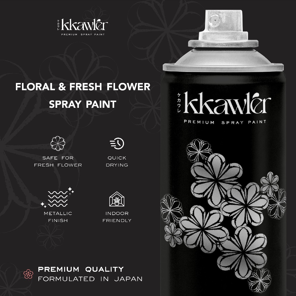 Best Pilox Bunga Cat Semprot Floral Spray Paint Metallic Gold Silver by KKAWLER