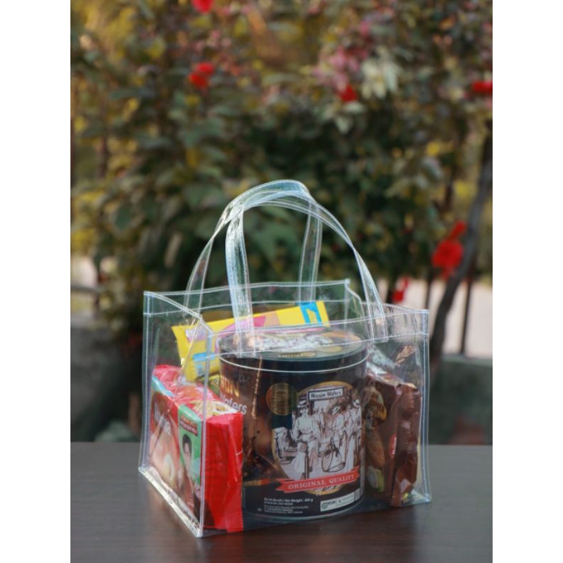 

Tas mika transfaran goodie bag tas souvenir tas multifungsi 25x20x20
