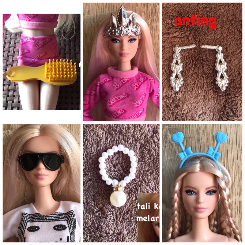 bando barbie,aksesoris barbie,kacamata barbie,mahkota barbie