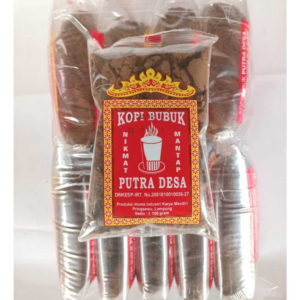 

( 1 Kg) Kopi Bubuk Robusta Lampung, Putra Desa kemasan 100gr