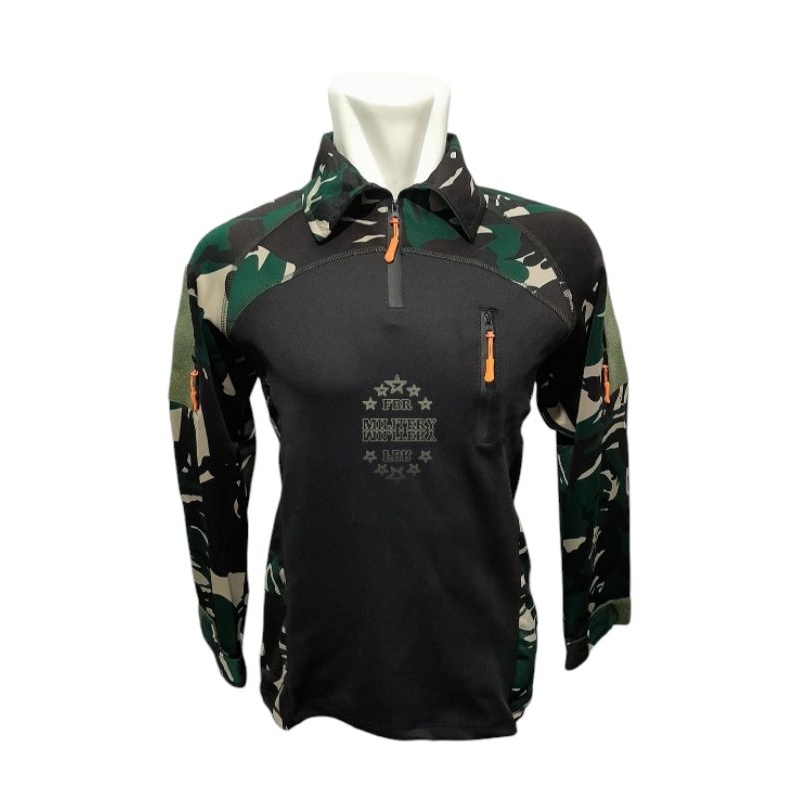 Baju kaos tactical bdu scuba loreng hitam panjang