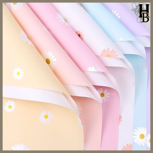 

20 LEMBAR Kertas Buket Bunga Motif Daisy Flower Wrapping Paper Cellophane Florist 6111