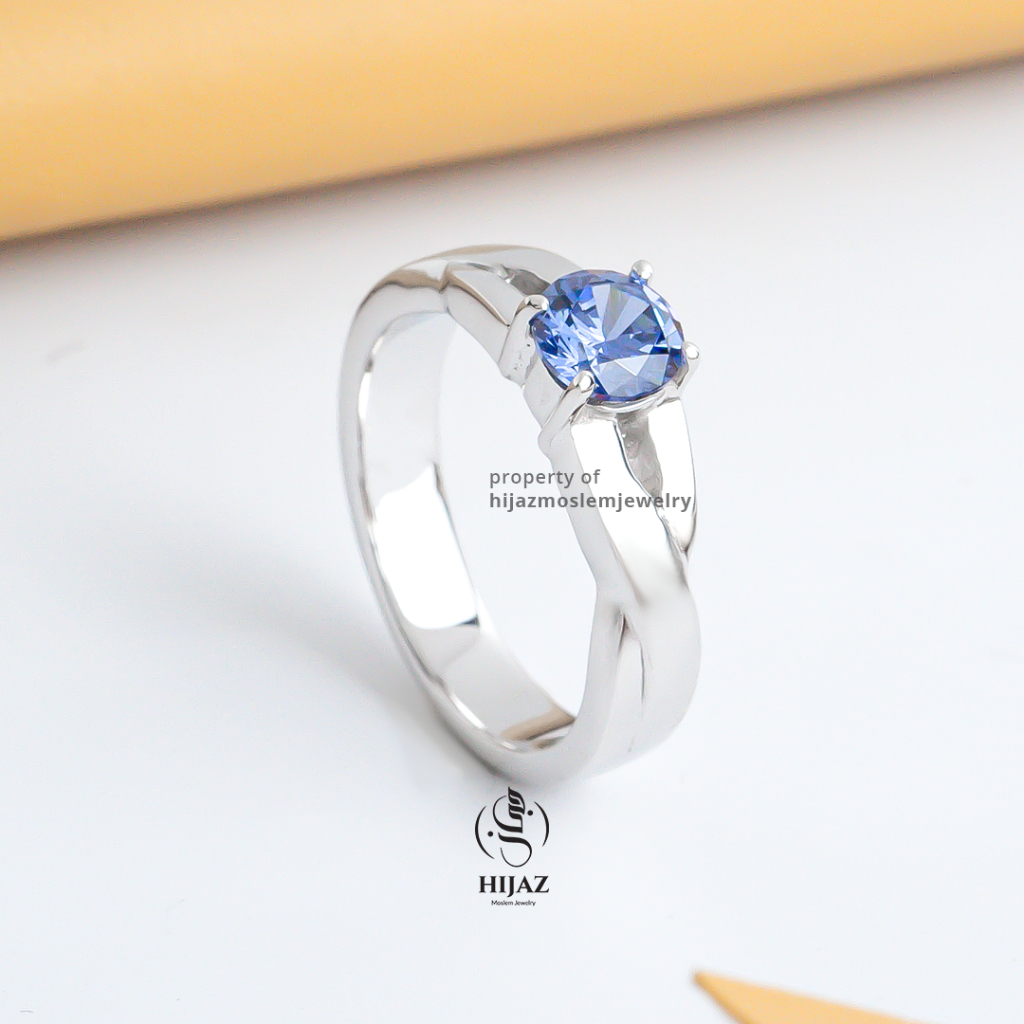 Hijaz Cincin Nikah Tunangan Wanita - Bahan Perak 950 & Palladium | Anti Karat | Bisa Custom