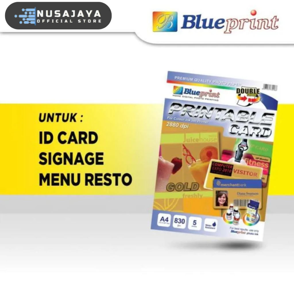 

Printable Card Gold / ID Card Gold BLUEPRINT A4