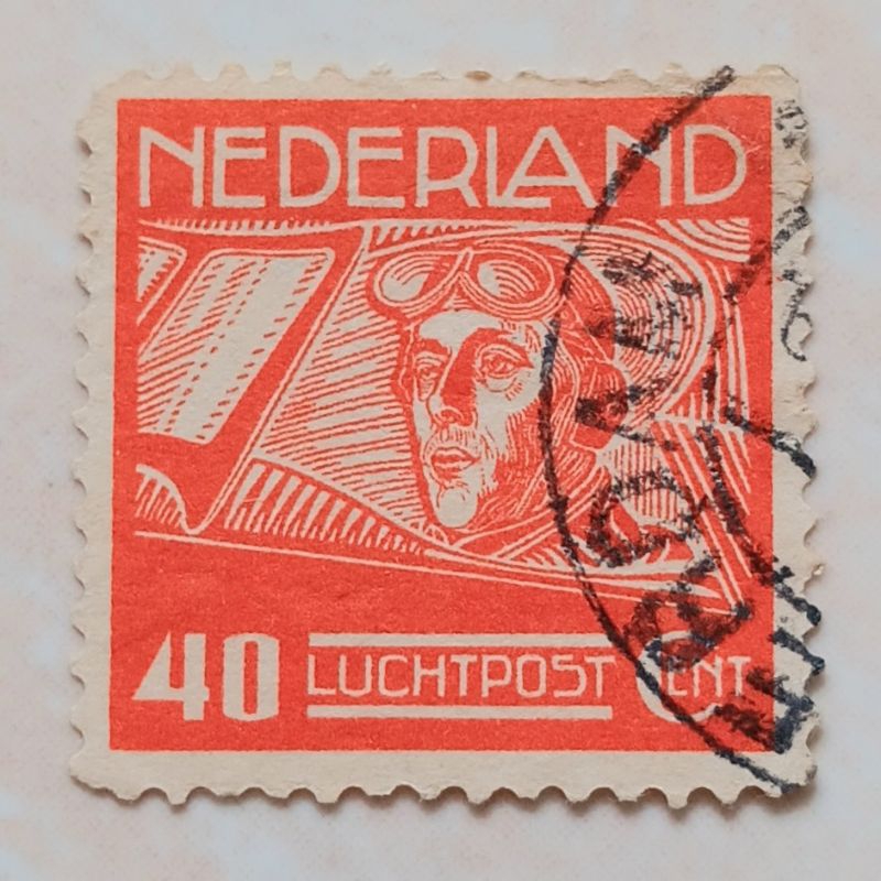 

(AA) Perangko Belanda 1928 Airmail Stamps 1928 - Pilot George Alexander Koppen (1890-1970) 40 cent Used