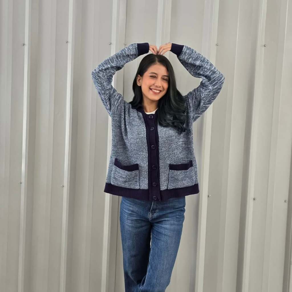 MANTEL TWIS OUTER CARDIGAN RAJUT WANITA KEKINIAN ATASAN RAJUT WANITA TERBARU
