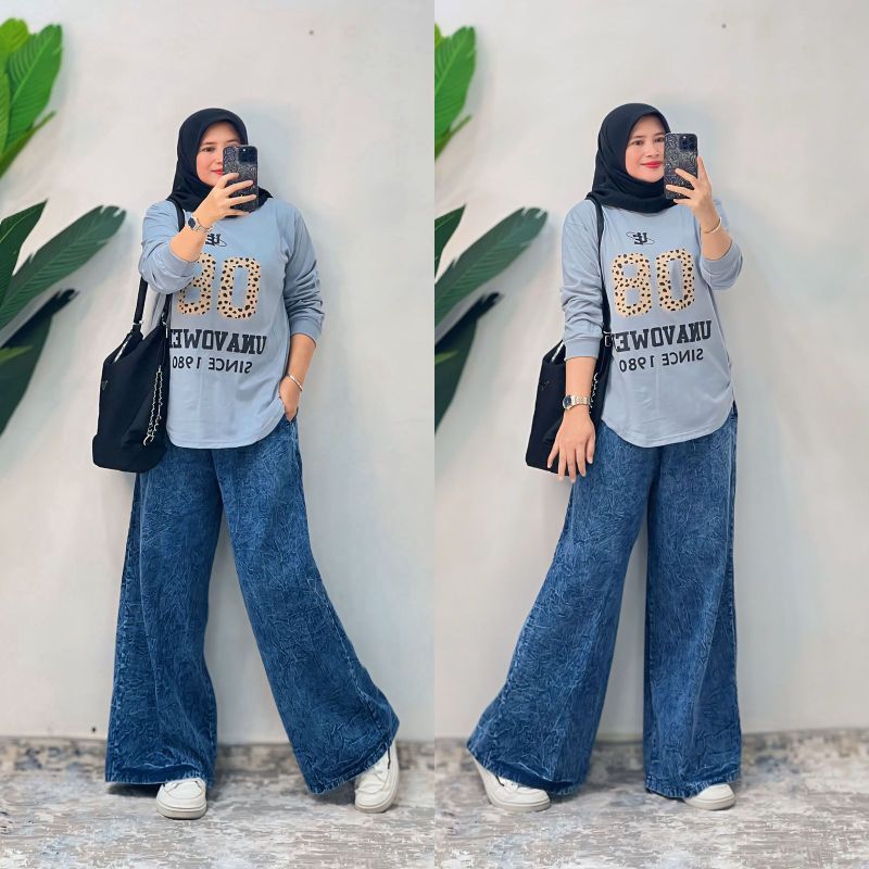 One set kulot jeans 80