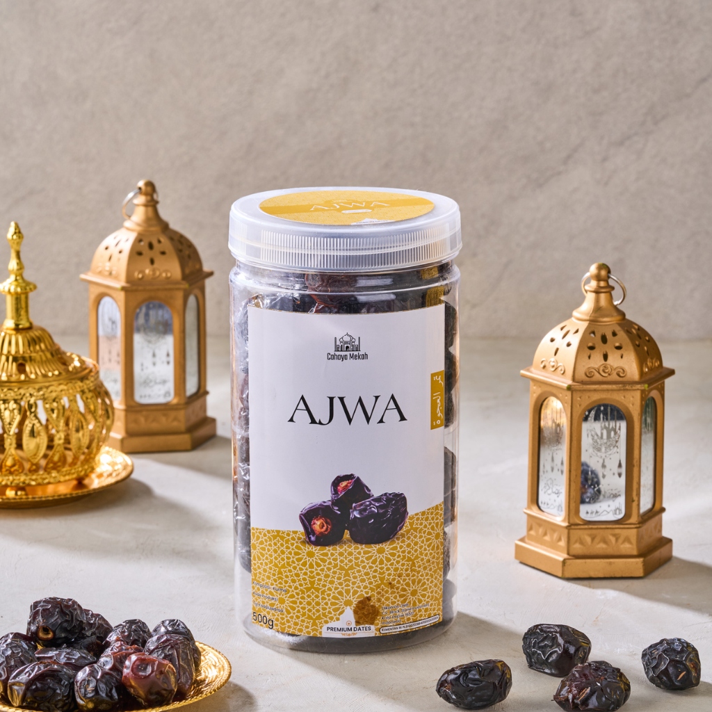 

Cahaya Mekah Kurma Ajwa Dates Nabi Toples Premium Original High Quality 500gr