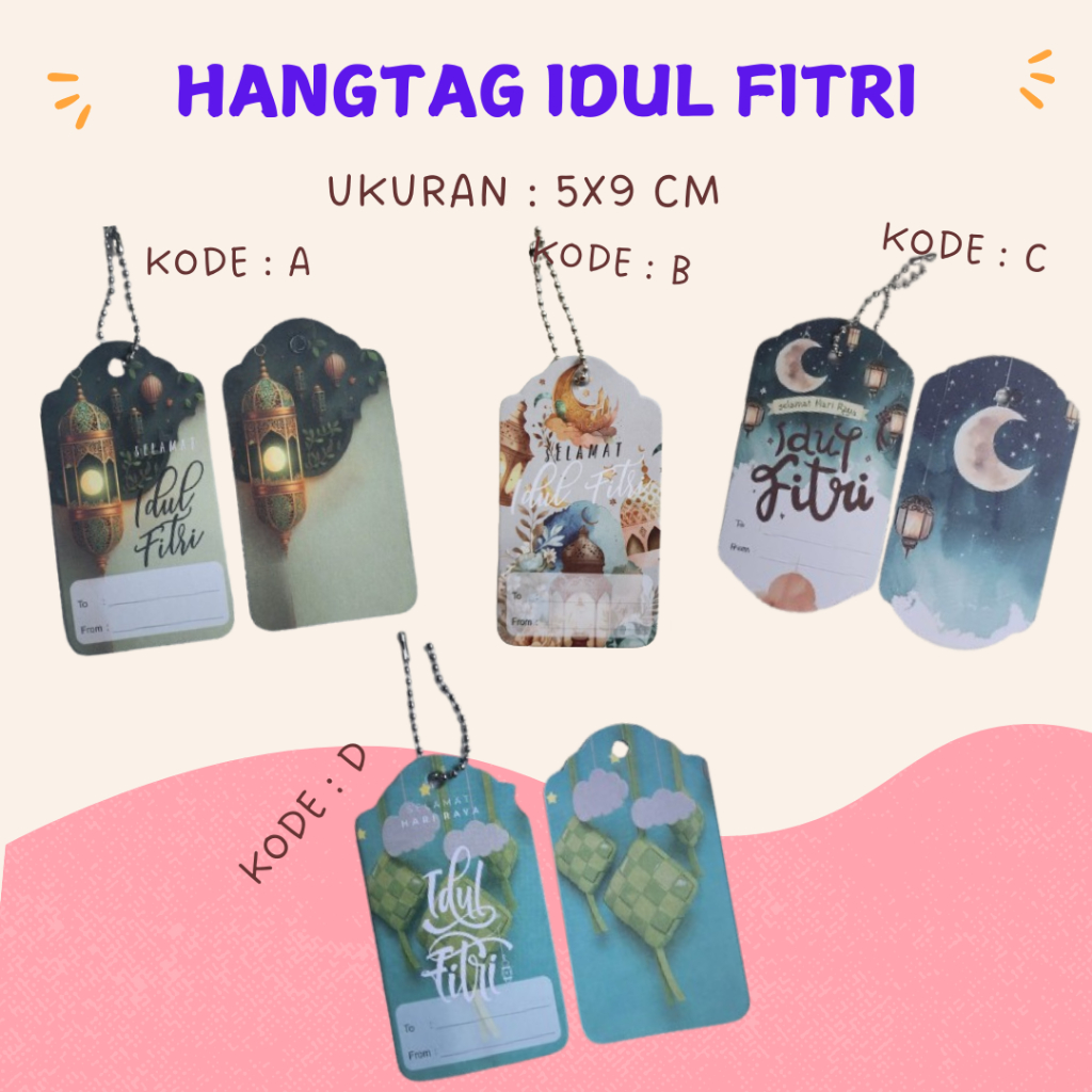 

(10 pcs) Hang Tag Idul Fitri Hangtag Hampers Lebaran Eid Mubarak Ramadhan Gift Tag