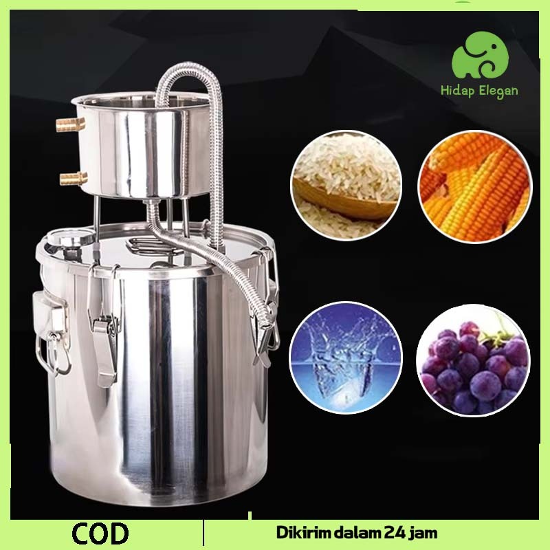 12L Alat Suling Destilasi 304 Stainless Alat Penyulingan Destilasi Home Distiller Distiller Moonshin