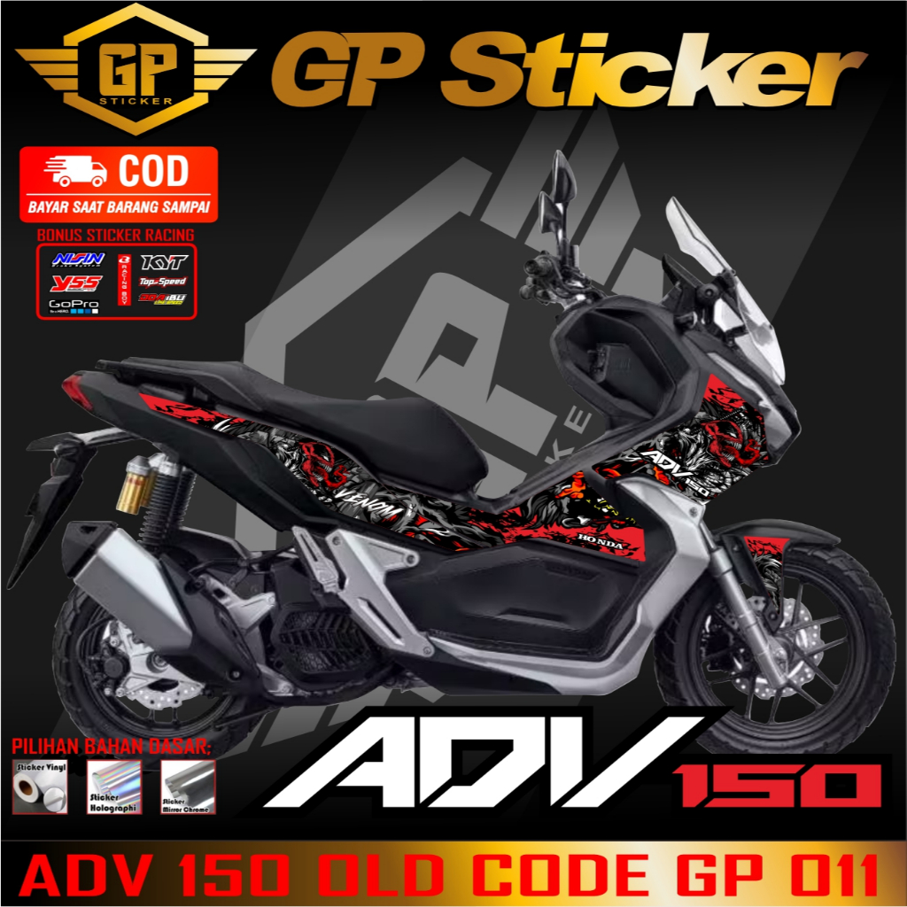 striping Honda ADV 150 stiker ADV 150 sticker adv lis body honda adv old / lama motif venom gp 011