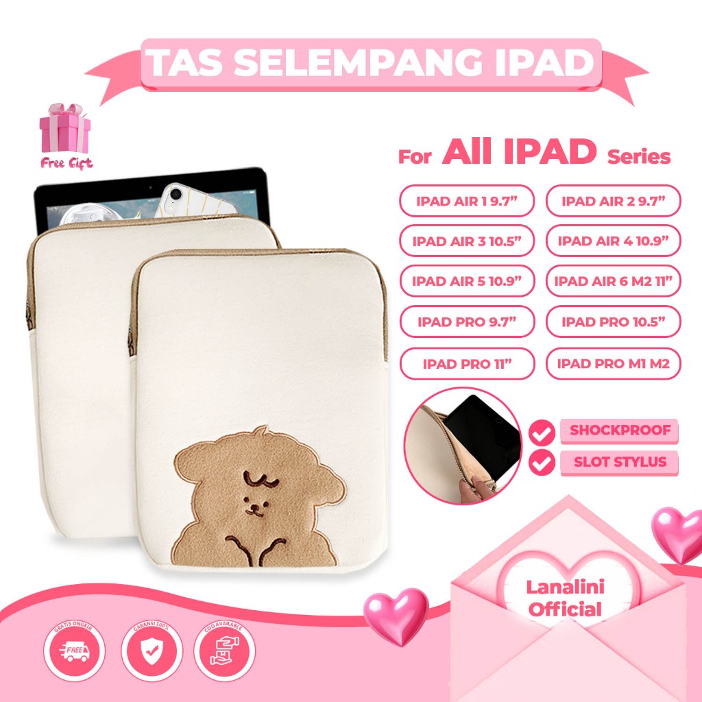 Sleeve Tas Pouch Tablet Cute 3D Sheep for iPad 11th 2025 Air Pro 11 M2 M1 M4 2024 Air2 Air3 Air4 Air