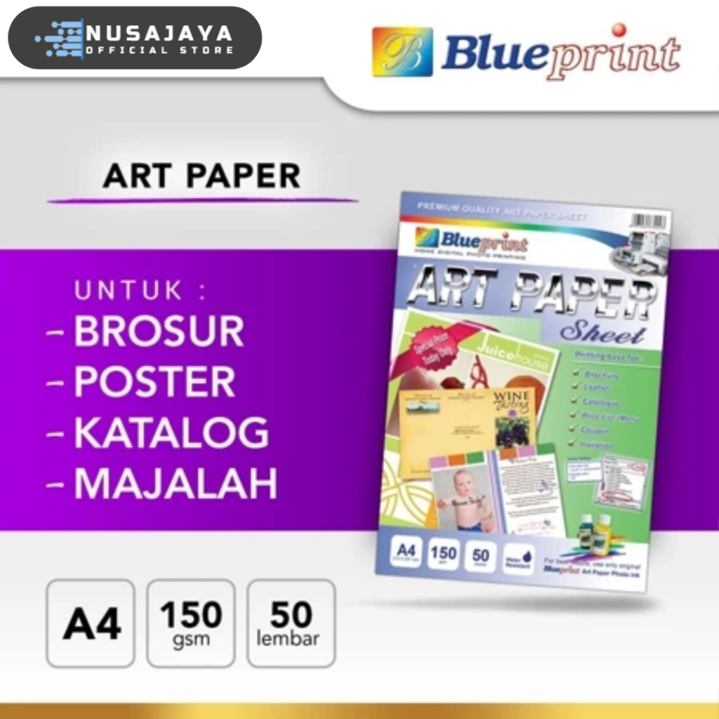 

Kertas Art Paper BLUEPRINT A4 150 gsm