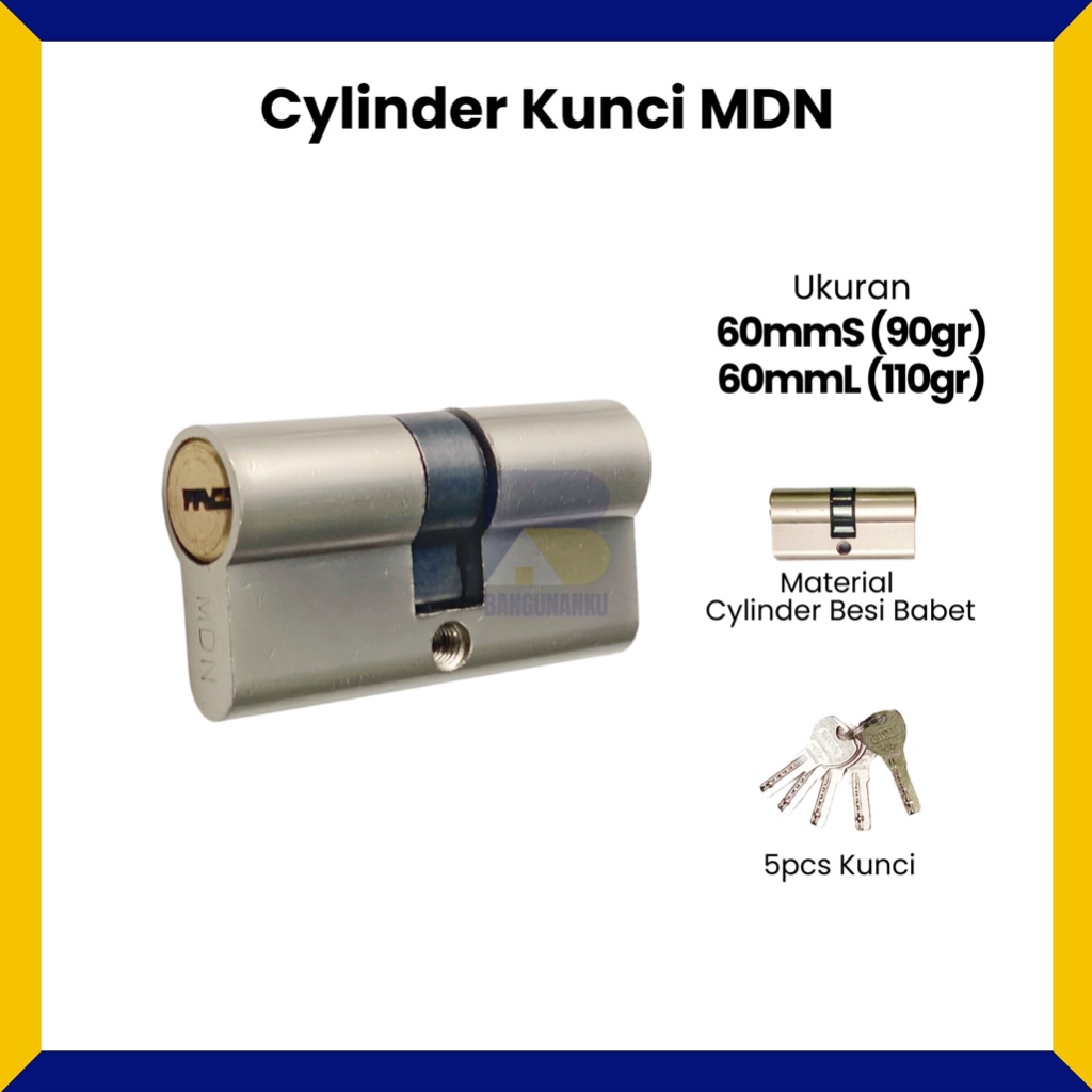 Silinder Kunci Pintu Rumah Cylinder Lock 60mm