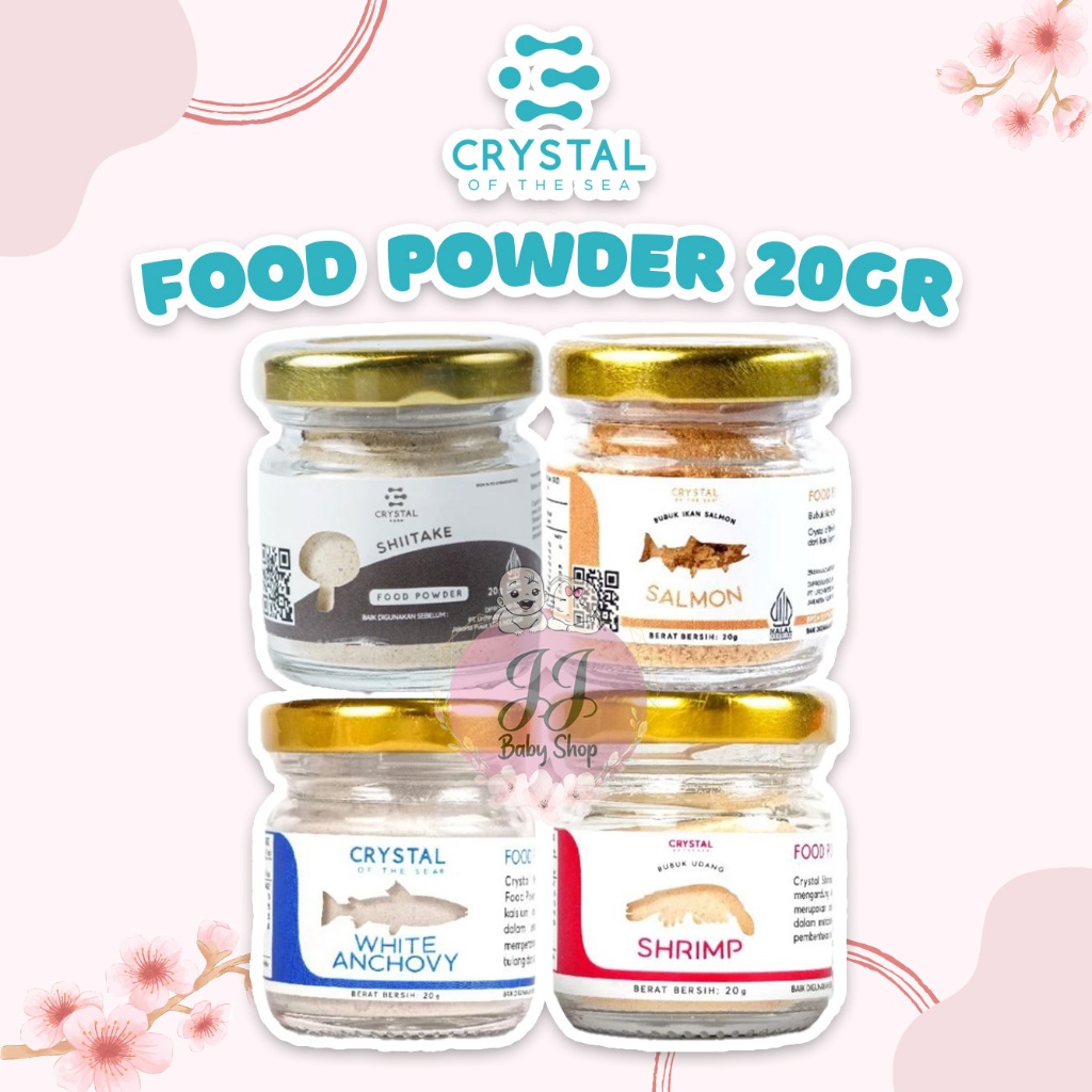 

Crystal Of the Sea White Anchovy Shrimp Powder Salmon Shiitake 20gr Kaldu MPASI Bayi