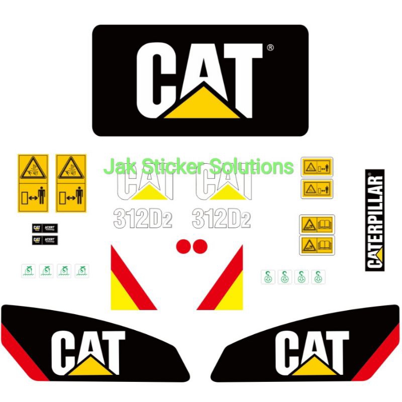 Stiker Excavator Cat 312D Decal Sticker Caterpillar