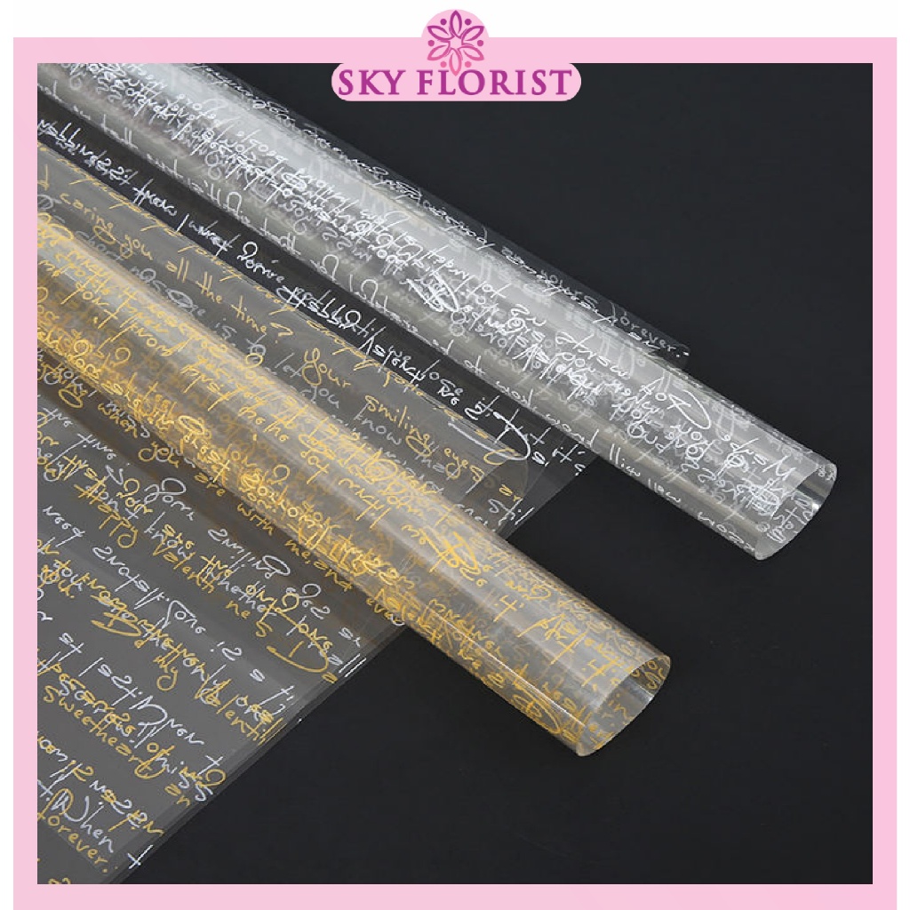 

20 Lembar Kertas Buket Bunga Bening Plastik OPP Cellophane Flower Wrapping Transparan Waterproof KB6190