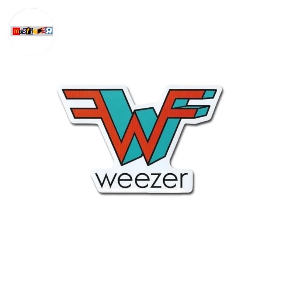 

sticker band weezer logo diecut stiker