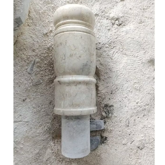 Bijian maesan nisan bulat solid model kubah batu marmer putih kilap glossy t.60