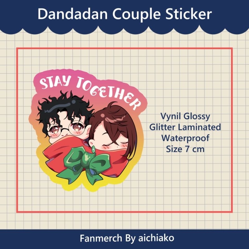 

Anime Dandadan Couple Sticker Die Cutt Glitter Lamination By Aichiako